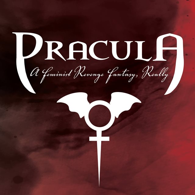 The title, "Dracula a feminist revenge fantasy, really" is in white lettering in front of a red and black background.
